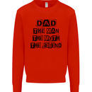 Dad the Man the Myth the Legend Mens Sweatshirt Jumper Bright Red