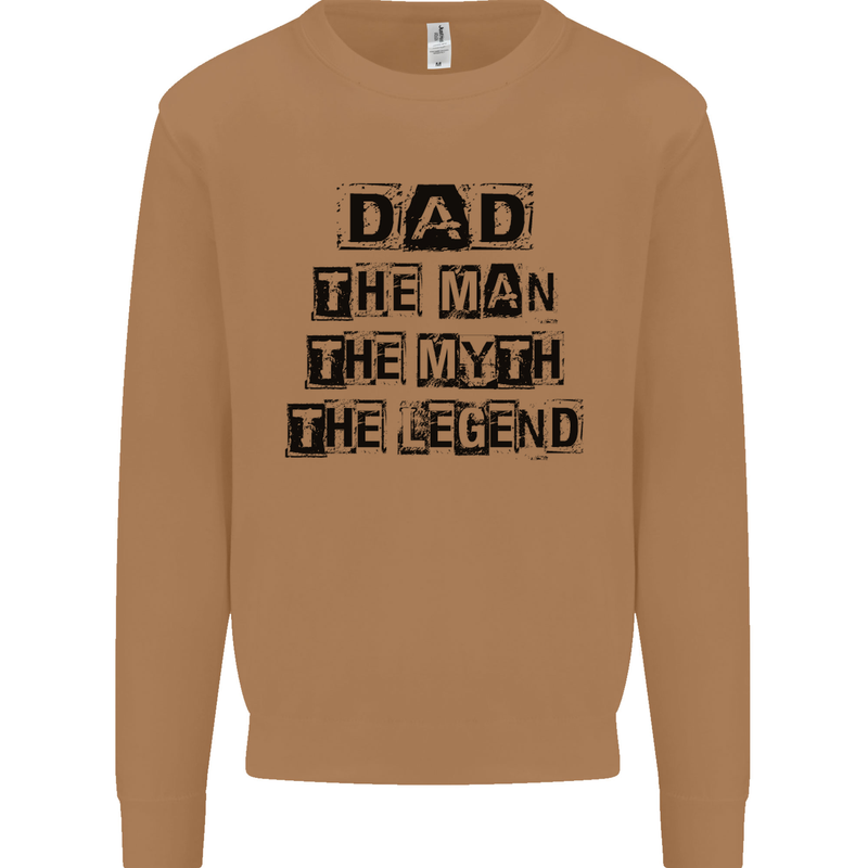 Dad the Man the Myth the Legend Mens Sweatshirt Jumper Caramel Latte