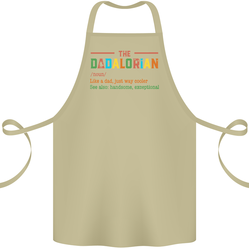 Dadalorian Funny Fathers Day Dad Daddy Cotton Apron 100% Organic Khaki