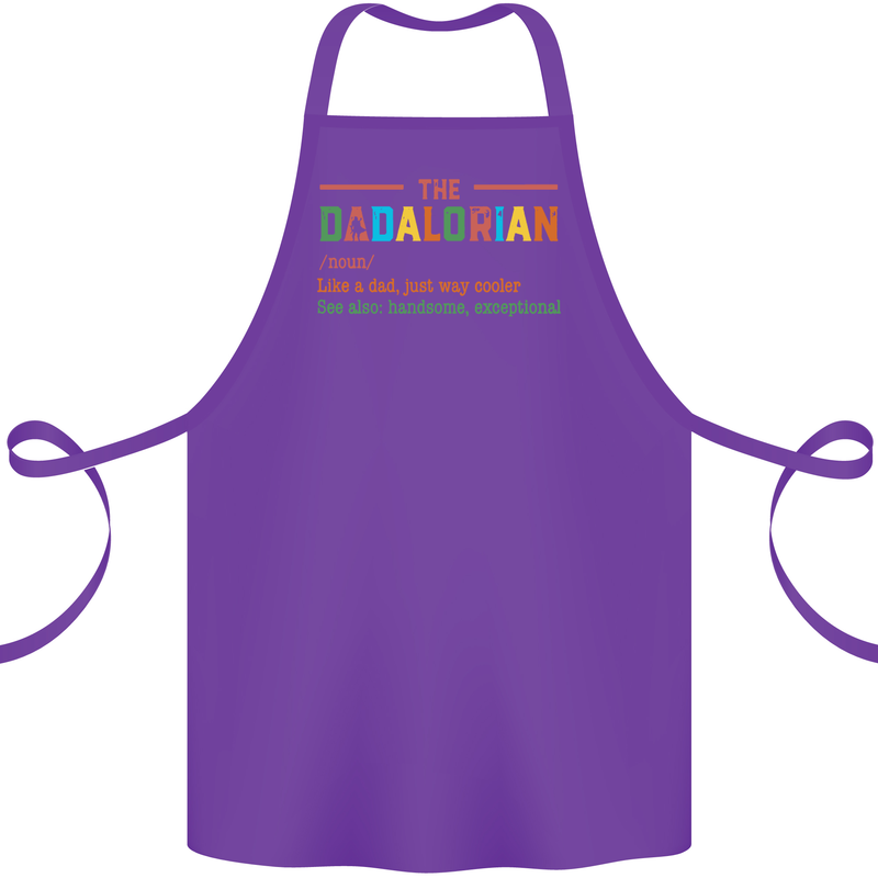 Dadalorian Funny Fathers Day Dad Daddy Cotton Apron 100% Organic Purple