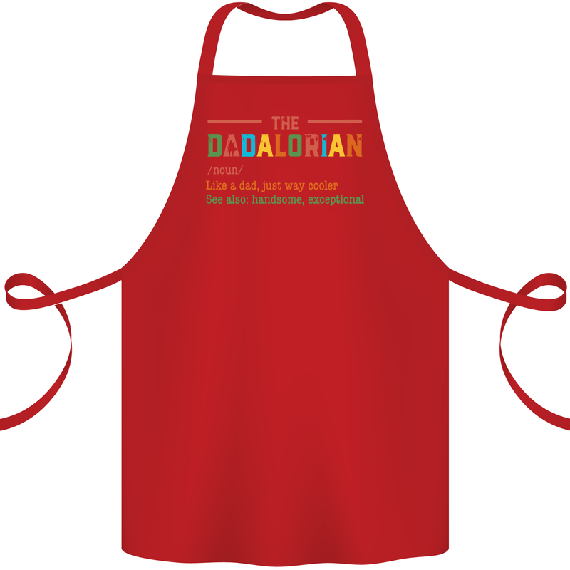Dadalorian Funny Fathers Day Dad Daddy Cotton Apron 100% Organic Red