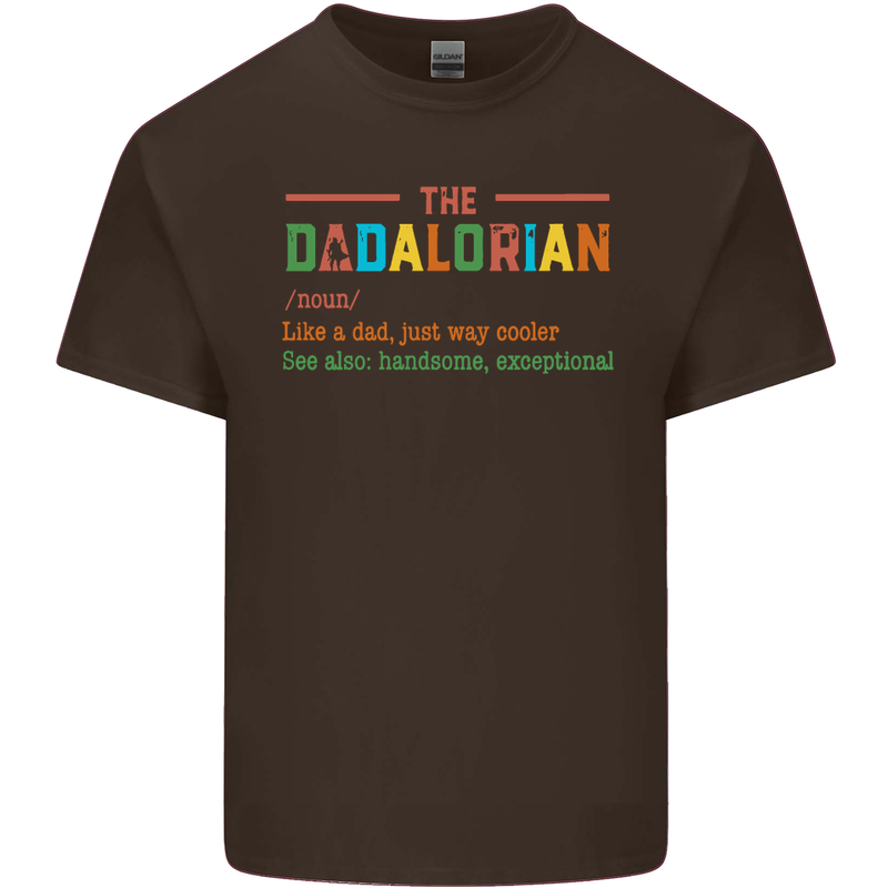 Dadalorian Funny Fathers Day Dad Daddy Mens Cotton T-Shirt Tee Top Dark Chocolate