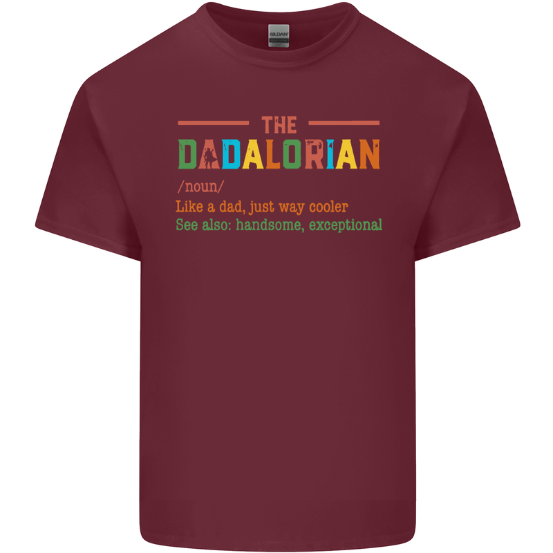 Dadalorian Funny Fathers Day Dad Daddy Mens Cotton T-Shirt Tee Top Maroon