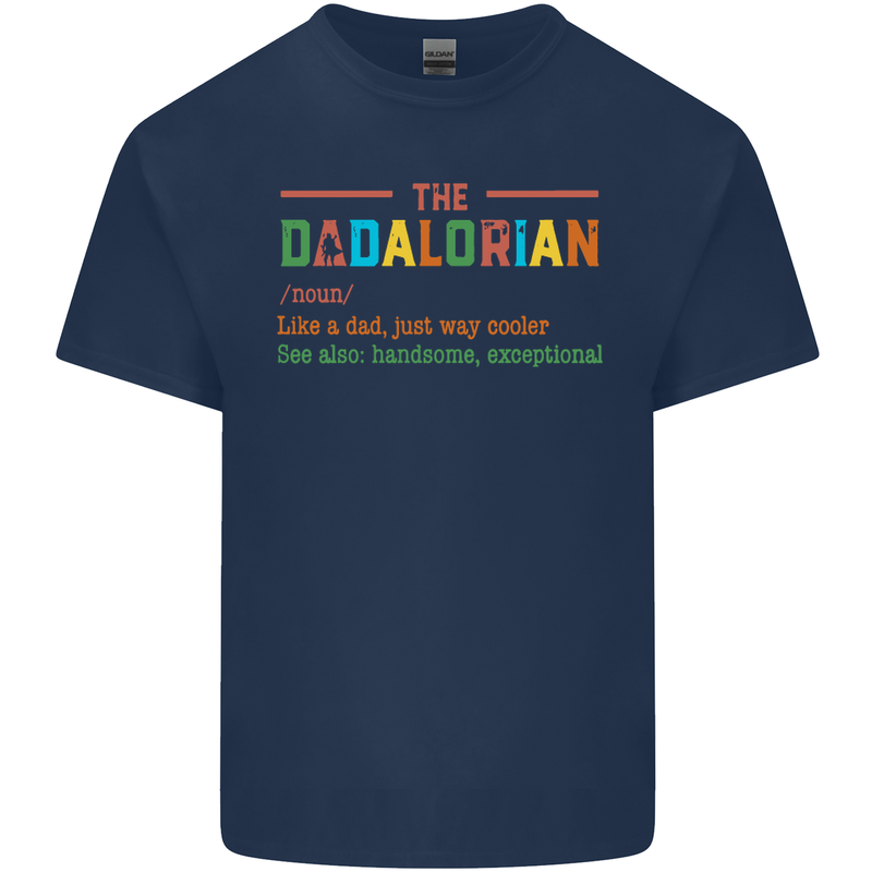 Dadalorian Funny Fathers Day Dad Daddy Mens Cotton T-Shirt Tee Top Navy Blue