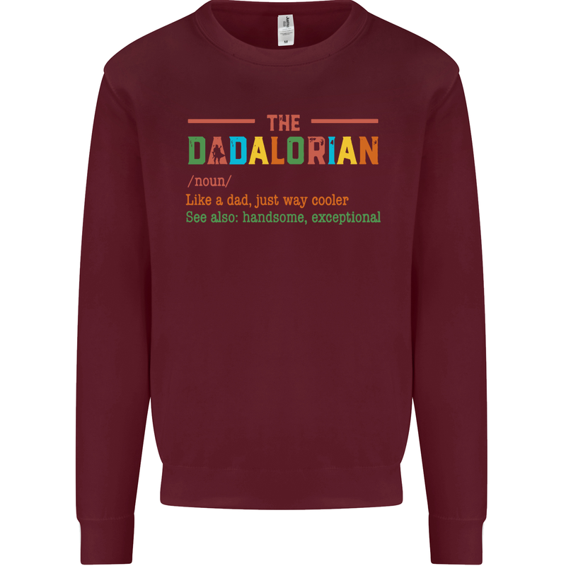 Dadalorian Funny Fathers Day Dad Daddy Mens Sweatshirt Jumper Maroon