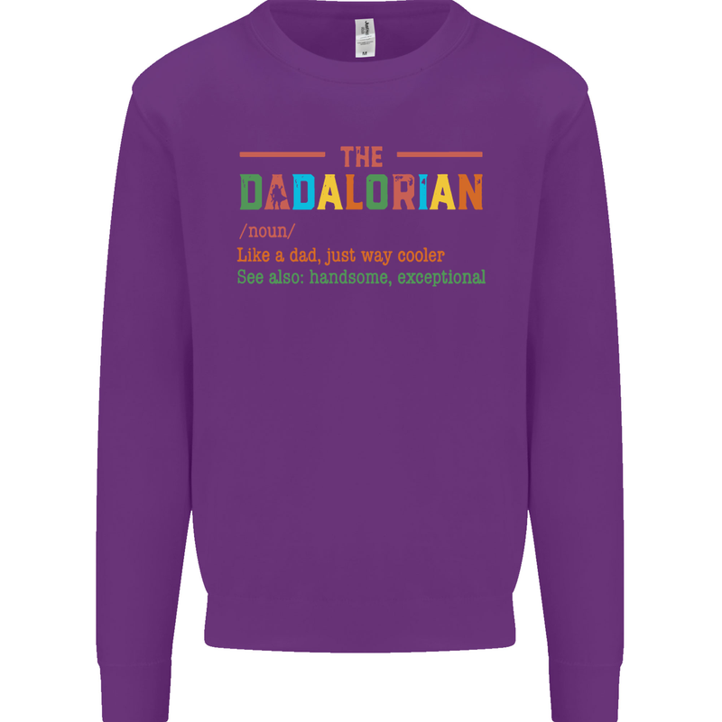 Dadalorian Funny Fathers Day Dad Daddy Mens Sweatshirt Jumper Purple