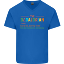 Dadalorian Funny Fathers Day Dad Daddy Mens V-Neck Cotton T-Shirt Royal Blue