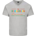 Dadalorian Funny Fathers Day Dad Daddy Mens V-Neck Cotton T-Shirt Sports Grey