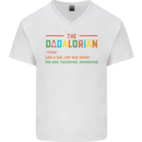Dadalorian Funny Fathers Day Dad Daddy Mens V-Neck Cotton T-Shirt White