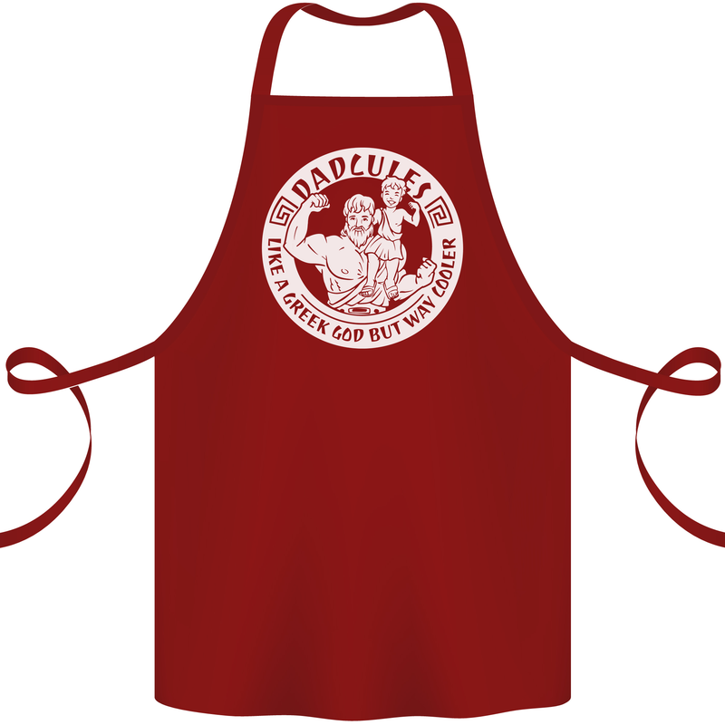 Dadcules Funny Fathers Day Gym Bodybuiding Cotton Apron 100% Organic Maroon