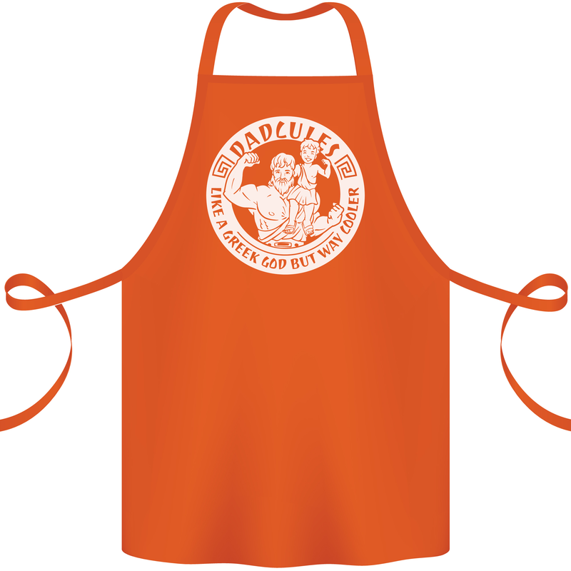 Dadcules Funny Fathers Day Gym Bodybuiding Cotton Apron 100% Organic Orange
