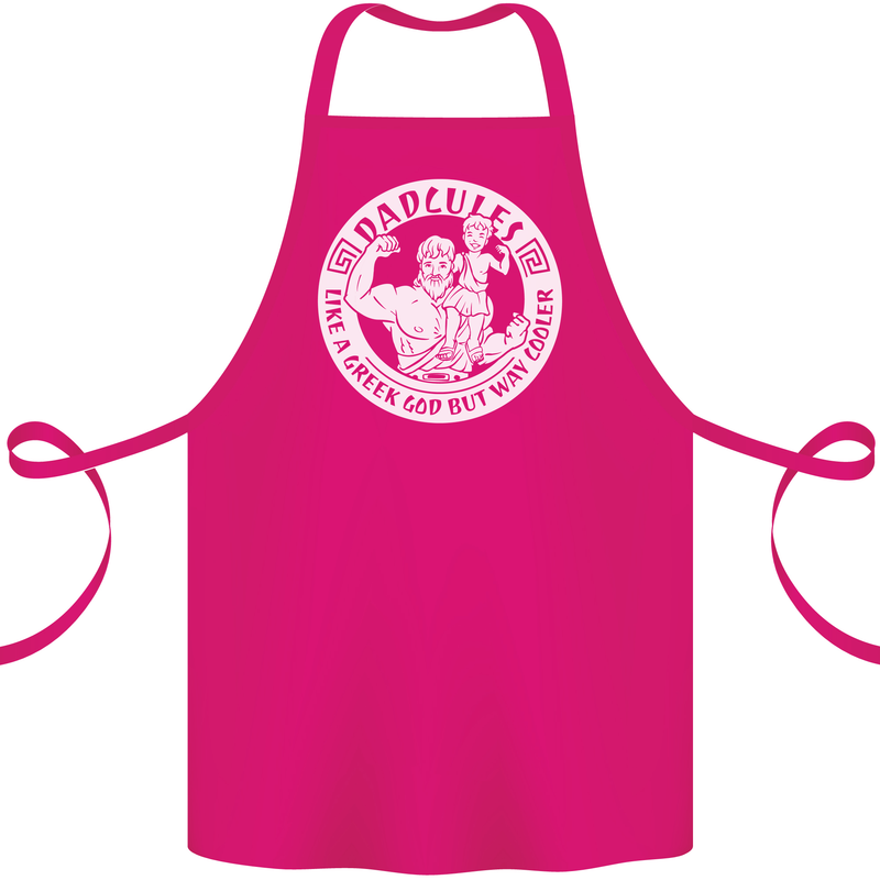 Dadcules Funny Fathers Day Gym Bodybuiding Cotton Apron 100% Organic Pink