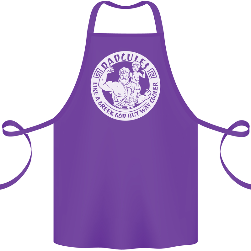 Dadcules Funny Fathers Day Gym Bodybuiding Cotton Apron 100% Organic Purple
