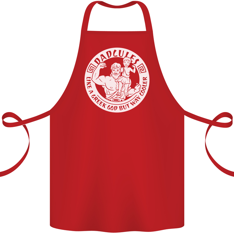 Dadcules Funny Fathers Day Gym Bodybuiding Cotton Apron 100% Organic Red