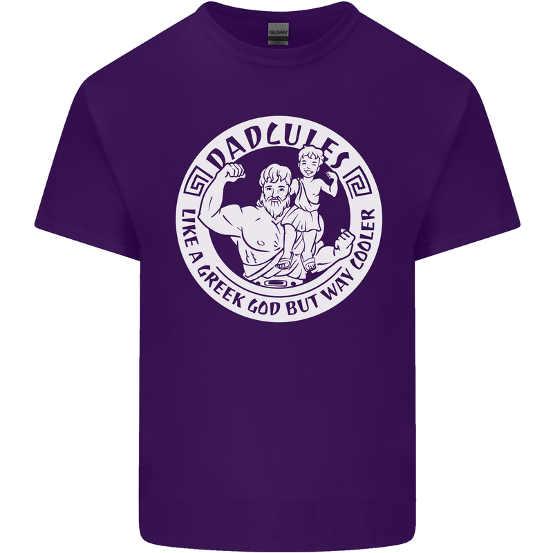 Dadcules Funny Fathers Day Gym Bodybuiding Mens Cotton T-Shirt Tee Top Purple