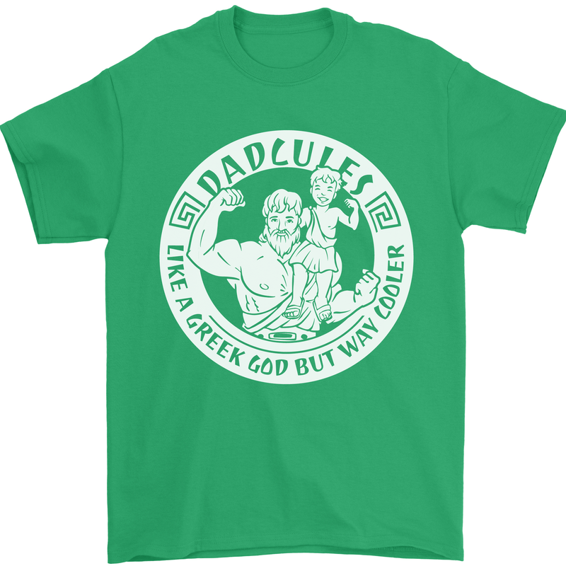 Dadcules Funny Fathers Day Gym Bodybuiding Mens T-Shirt Cotton Gildan Irish Green