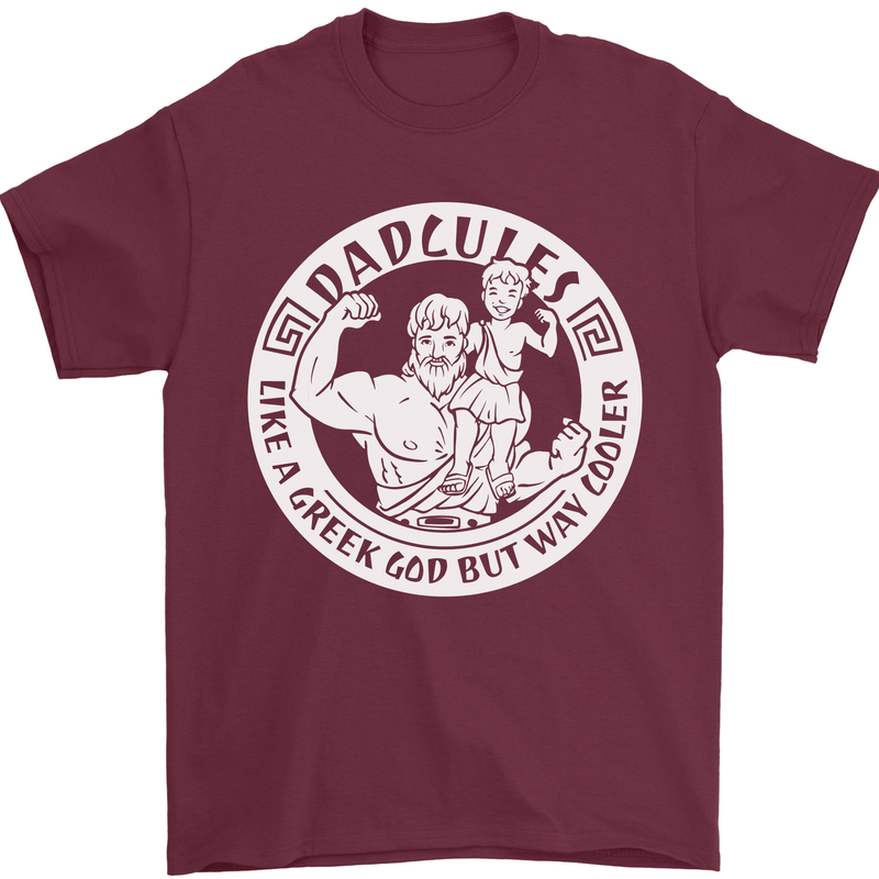 Dadcules Funny Fathers Day Gym Bodybuiding Mens T-Shirt Cotton Gildan Maroon