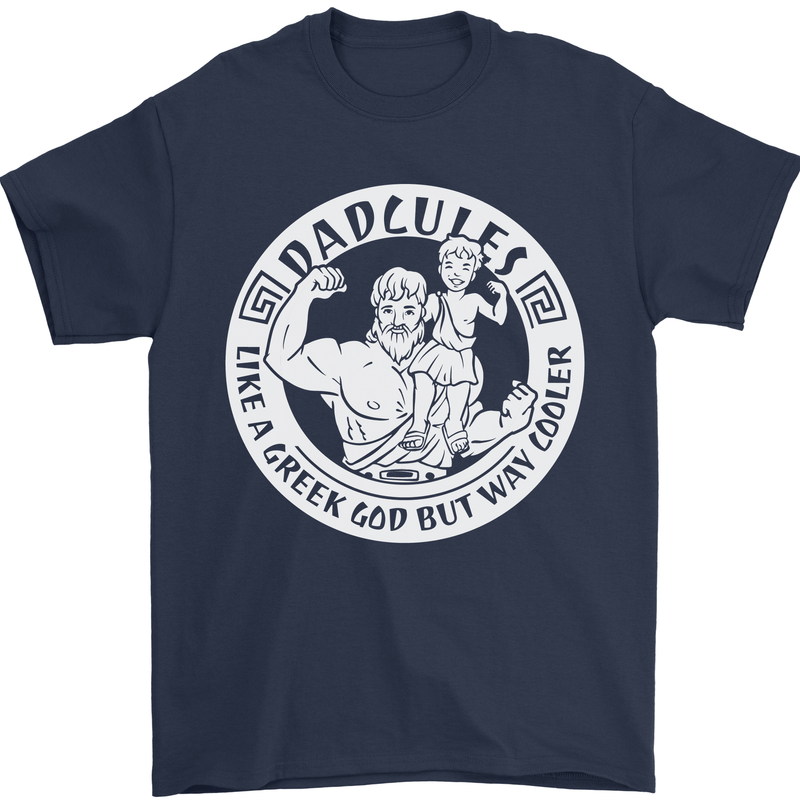 Dadcules Funny Fathers Day Gym Bodybuiding Mens T-Shirt Cotton Gildan Navy Blue