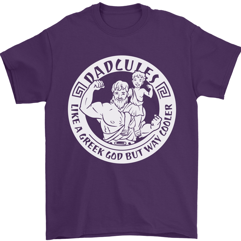 Dadcules Funny Fathers Day Gym Bodybuiding Mens T-Shirt Cotton Gildan Purple