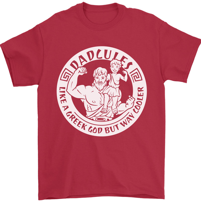 Dadcules Funny Fathers Day Gym Bodybuiding Mens T-Shirt Cotton Gildan Red