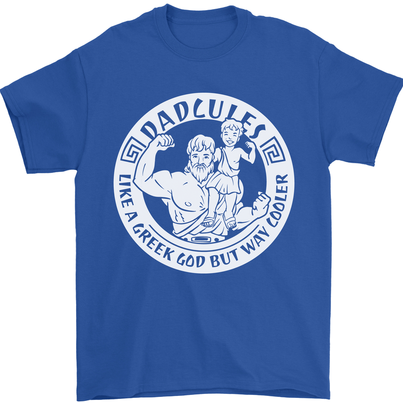 Dadcules Funny Fathers Day Gym Bodybuiding Mens T-Shirt Cotton Gildan Royal Blue