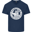 Dadcules Funny Fathers Day Gym Bodybuiding Mens V-Neck Cotton T-Shirt Navy Blue