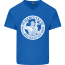 Dadcules Funny Fathers Day Gym Bodybuiding Mens V-Neck Cotton T-Shirt Royal Blue
