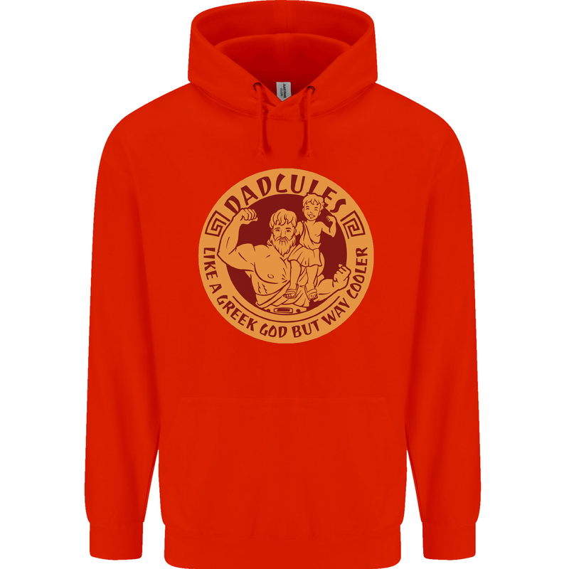 Dadcules Funny Fathers Day Gym Bodybuilding Mens 80% Cotton Hoodie Bright Red