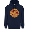 Dadcules Funny Fathers Day Gym Bodybuilding Mens 80% Cotton Hoodie Navy Blue