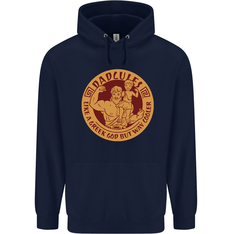 Dadcules Funny Fathers Day Gym Bodybuilding Mens 80% Cotton Hoodie Navy Blue
