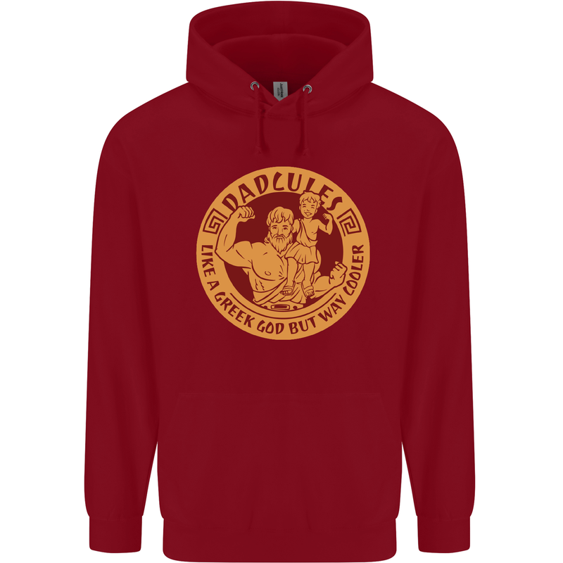 Dadcules Funny Fathers Day Gym Bodybuilding Mens 80% Cotton Hoodie Red