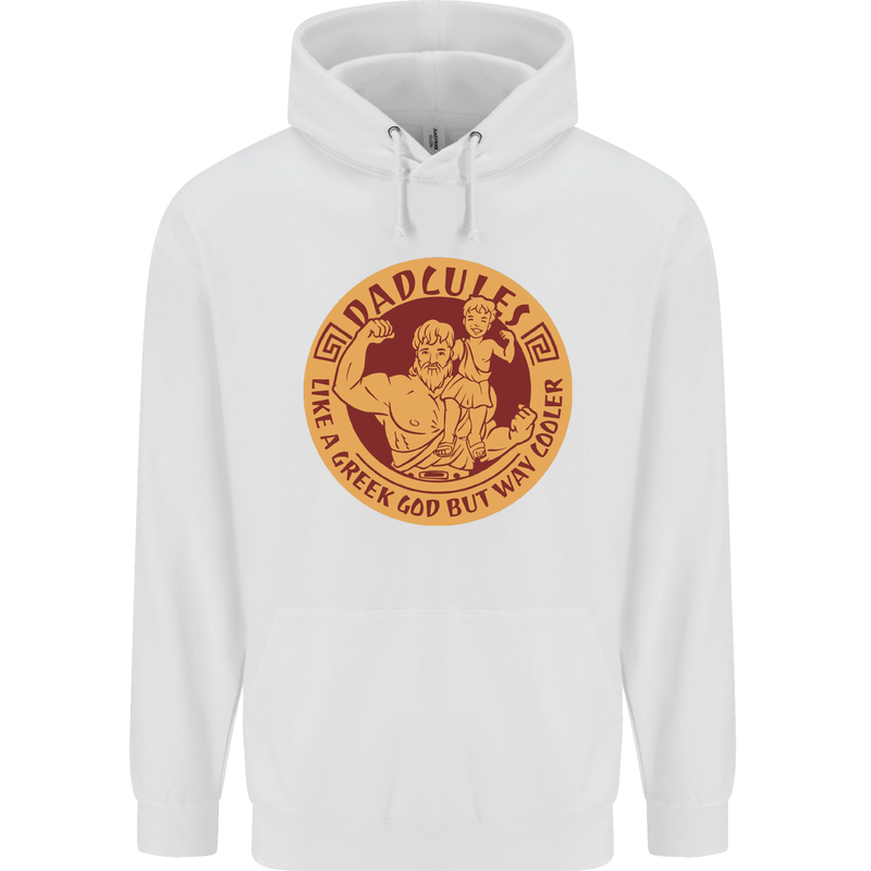 Dadcules Funny Fathers Day Gym Bodybuilding Mens 80% Cotton Hoodie White