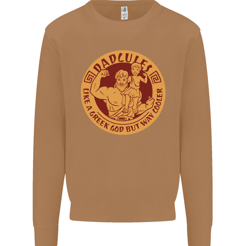 Dadcules Funny Fathers Day Gym Bodybuilding Mens Sweatshirt Jumper Caramel Latte