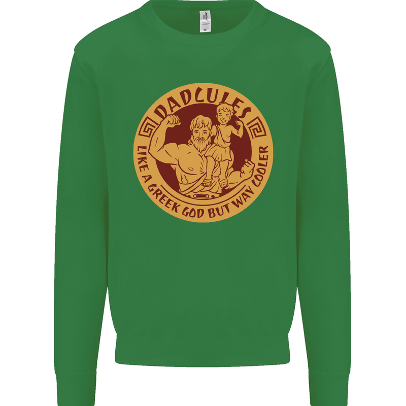 Dadcules Funny Fathers Day Gym Bodybuilding Mens Sweatshirt Jumper Irish Green