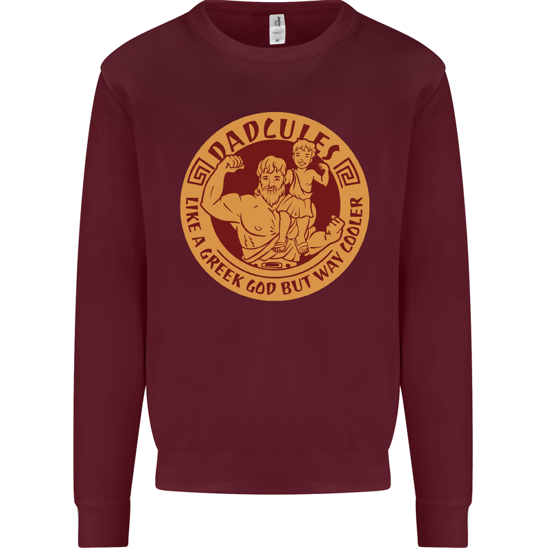 Dadcules Funny Fathers Day Gym Bodybuilding Mens Sweatshirt Jumper Maroon