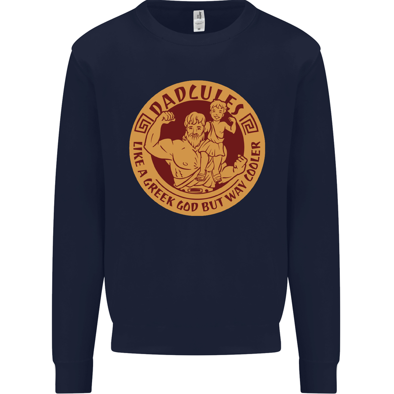 Dadcules Funny Fathers Day Gym Bodybuilding Mens Sweatshirt Jumper Navy Blue