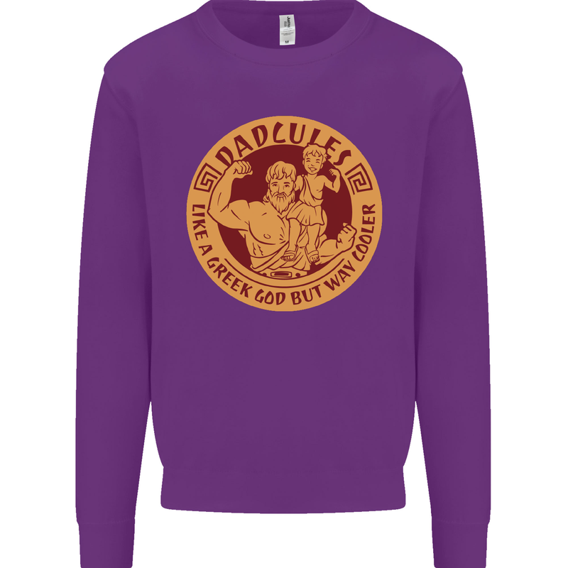 Dadcules Funny Fathers Day Gym Bodybuilding Mens Sweatshirt Jumper Purple