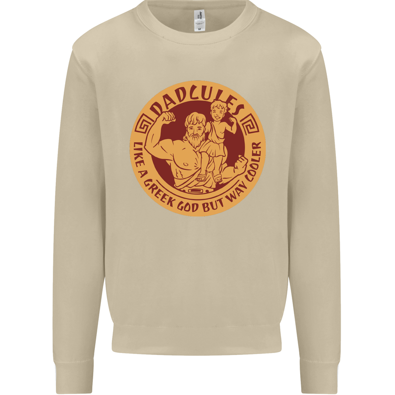Dadcules Funny Fathers Day Gym Bodybuilding Mens Sweatshirt Jumper Sand