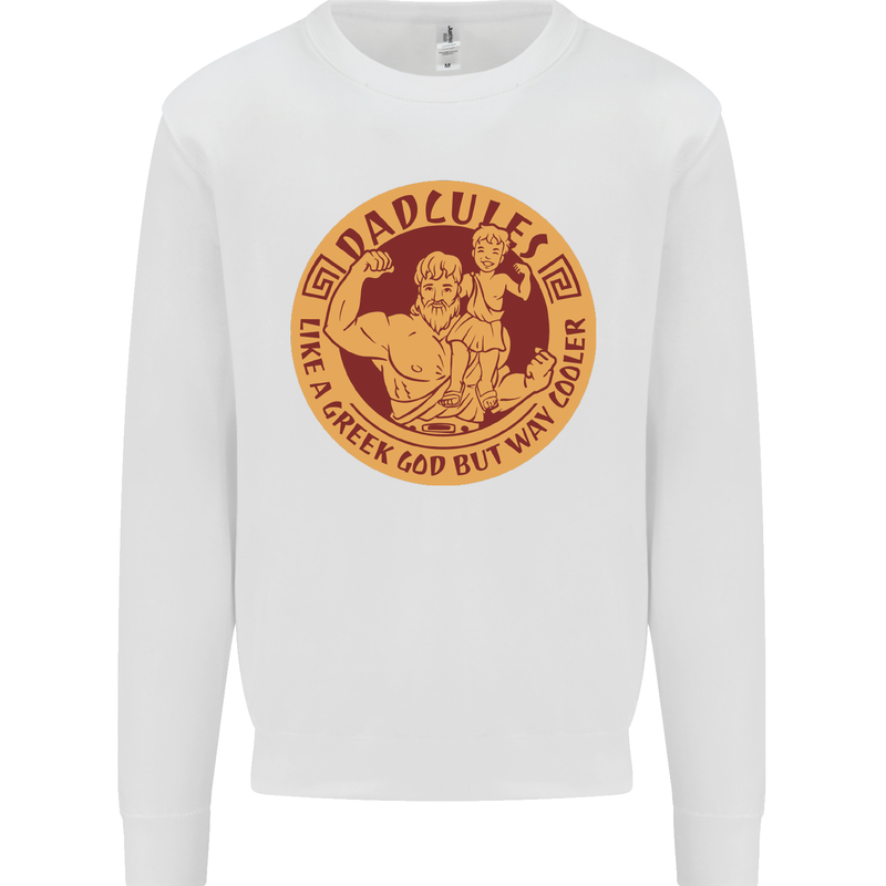 Dadcules Funny Fathers Day Gym Bodybuilding Mens Sweatshirt Jumper White
