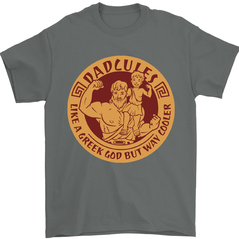 Dadcules Funny Fathers Day Gym Bodybuilding Mens T-Shirt Cotton Gildan Charcoal