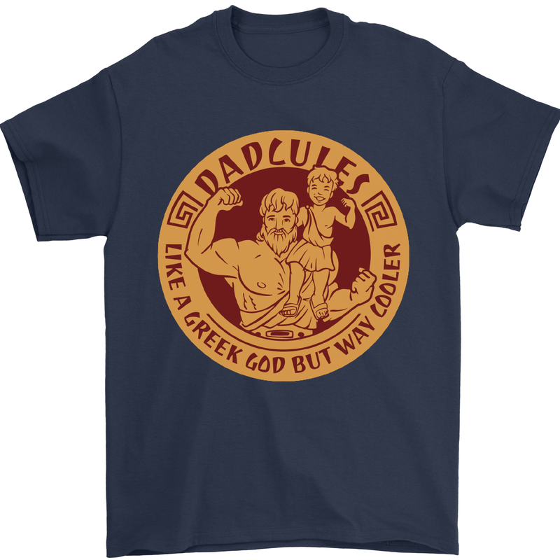 Dadcules Funny Fathers Day Gym Bodybuilding Mens T-Shirt Cotton Gildan Navy Blue