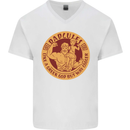 Dadcules Funny Fathers Day Gym Bodybuilding Mens V-Neck Cotton T-Shirt White