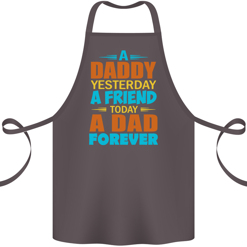 Daddy A Dad Forever Fathers Day Funny Cotton Apron 100% Organic Dark Grey