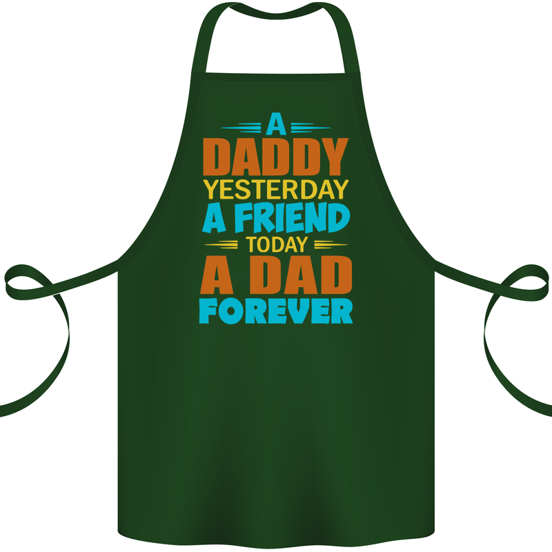 Daddy A Dad Forever Fathers Day Funny Cotton Apron 100% Organic Forest Green