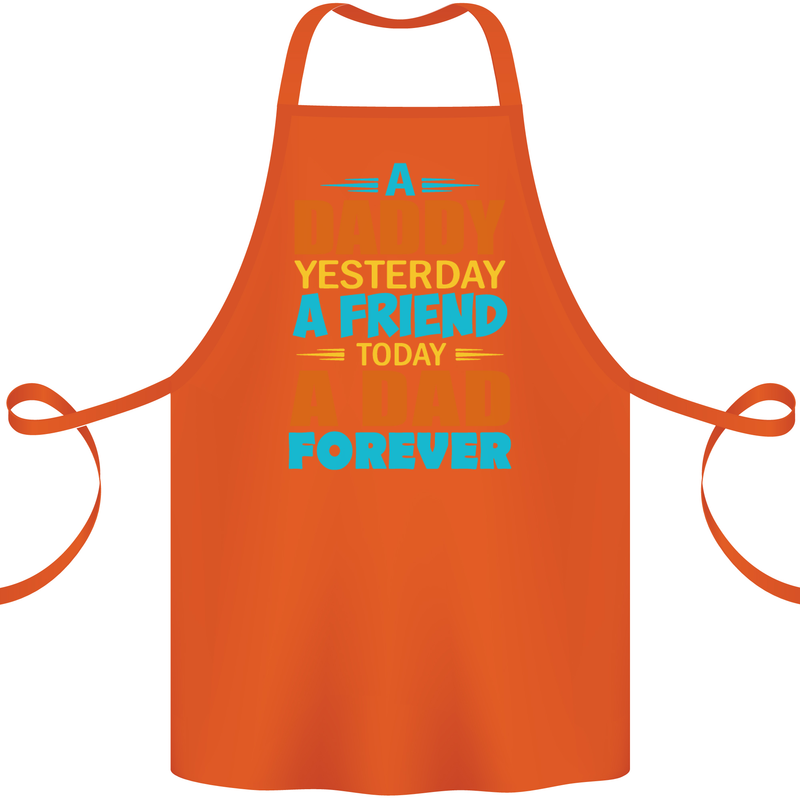 Daddy A Dad Forever Fathers Day Funny Cotton Apron 100% Organic Orange
