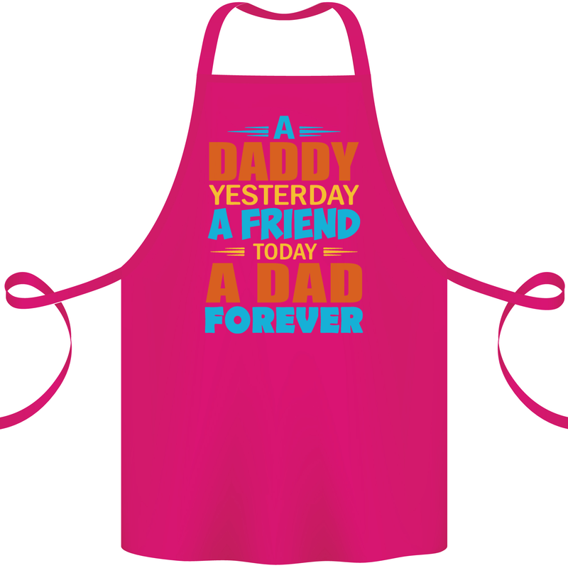 Daddy A Dad Forever Fathers Day Funny Cotton Apron 100% Organic Pink