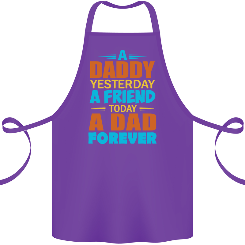 Daddy A Dad Forever Fathers Day Funny Cotton Apron 100% Organic Purple
