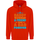 Daddy A Dad Forever Fathers Day Funny Mens 80% Cotton Hoodie Bright Red