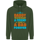 Daddy A Dad Forever Fathers Day Funny Mens 80% Cotton Hoodie Forest Green