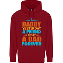 Daddy A Dad Forever Fathers Day Funny Mens 80% Cotton Hoodie Red